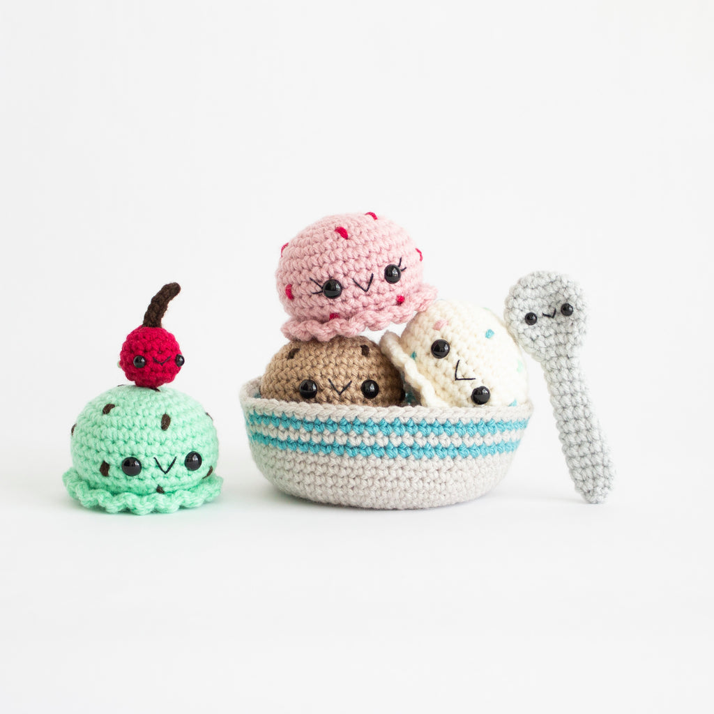 Crochet Pattern: Ice Cream Sundae, PDF Amigurumi Pattern – A